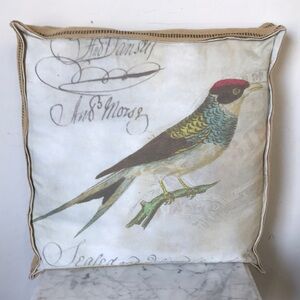 NWOT French Naturalist Bird Box Pillow